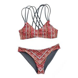 Cupshe reversible Heated Love In Desert Cross Back Bikini Set | size XXL | NWT